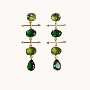 Emerald Two-Tone Drop Earrings