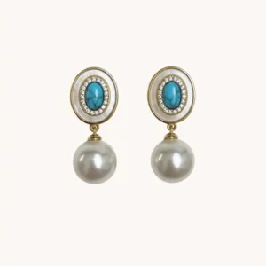 Azure Pearl Drop Earrings