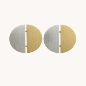 Two-Tone Brass Disc Earrings