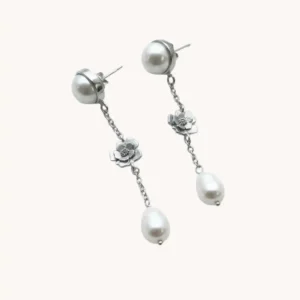 Pearl Blossom Drop Earrings