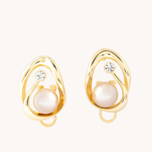 Elegant Gold Plated Pearl Earrings