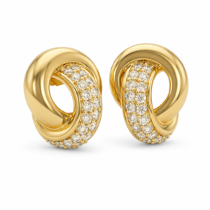 Gold Pavé Loop Earrings